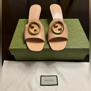New Gucci GG Logo High Heels Shoes Pink Size 37.5 / US 7.5